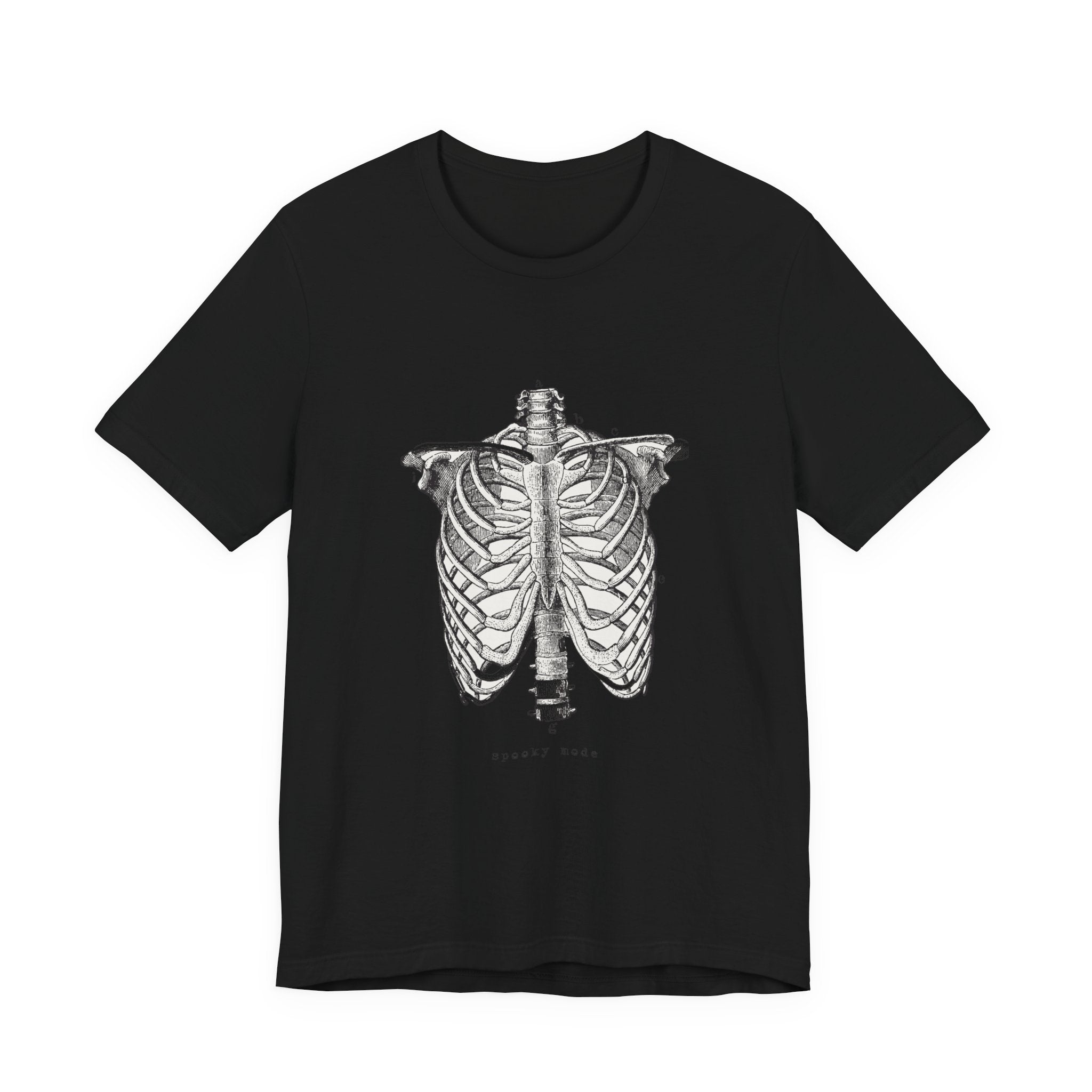 Spooky Mode Skeleton Rib Cage Round Neck Unisex T-Shirt