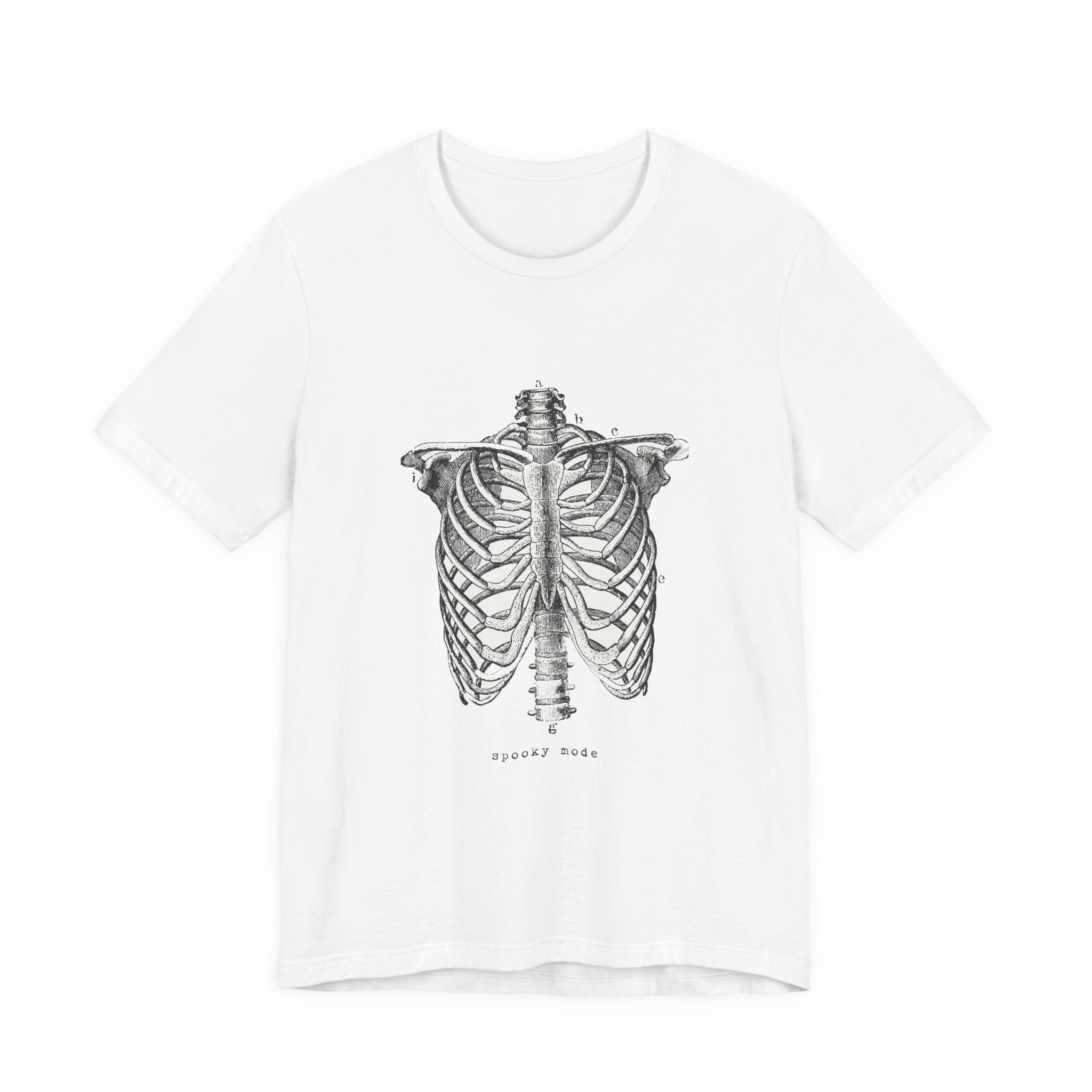 Spooky Mode Skeleton Rib Cage Round Neck Unisex T-Shirt
