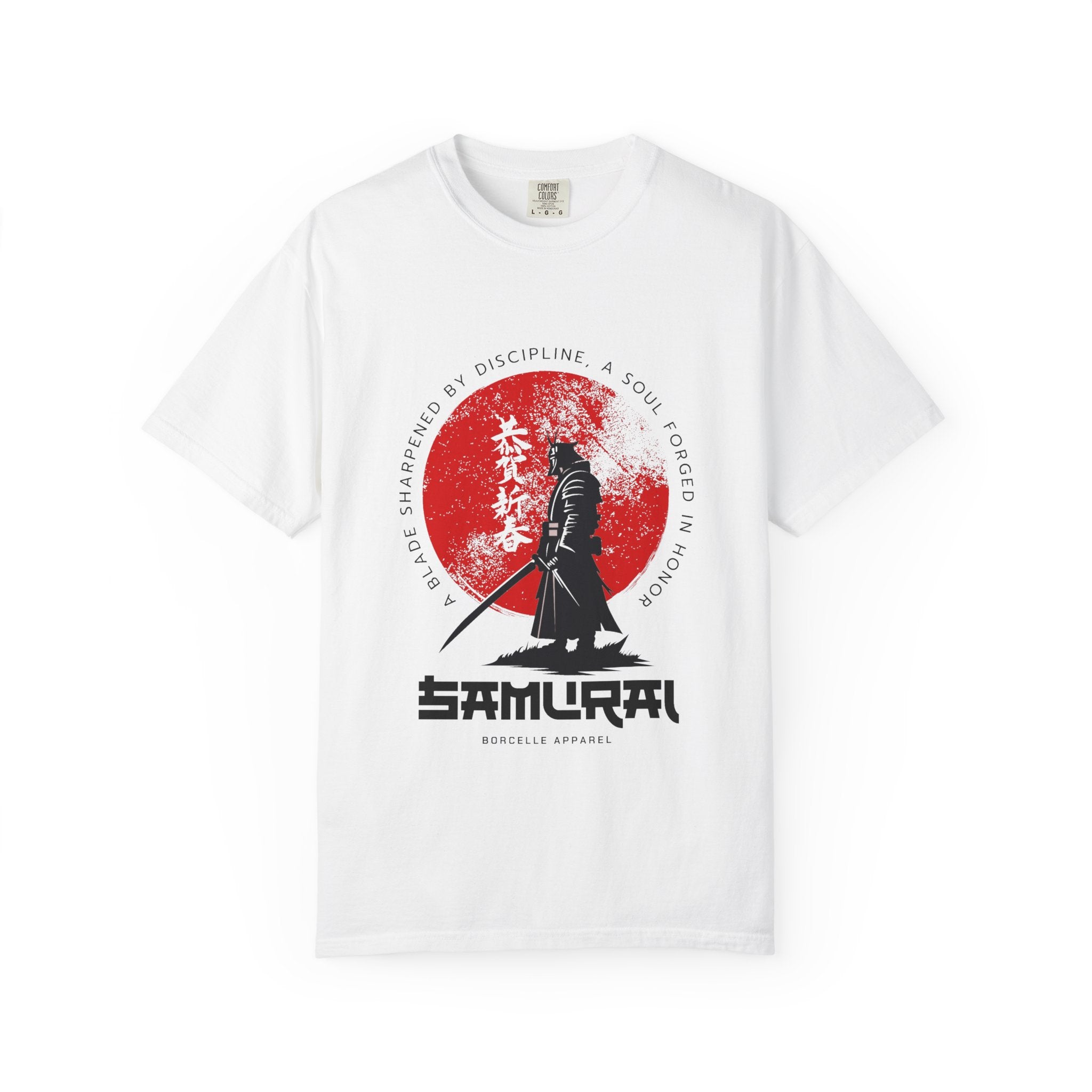 Samurai Rising Sun Round Neck Unisex T-Shirt