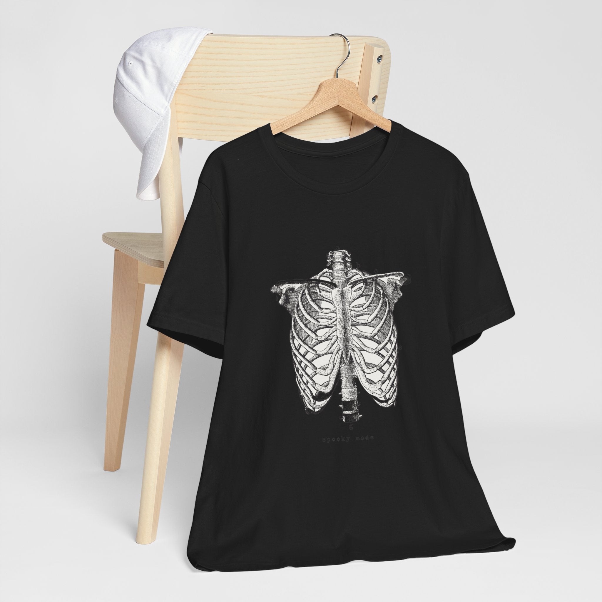 Spooky Mode Skeleton Rib Cage Round Neck Unisex T-Shirt