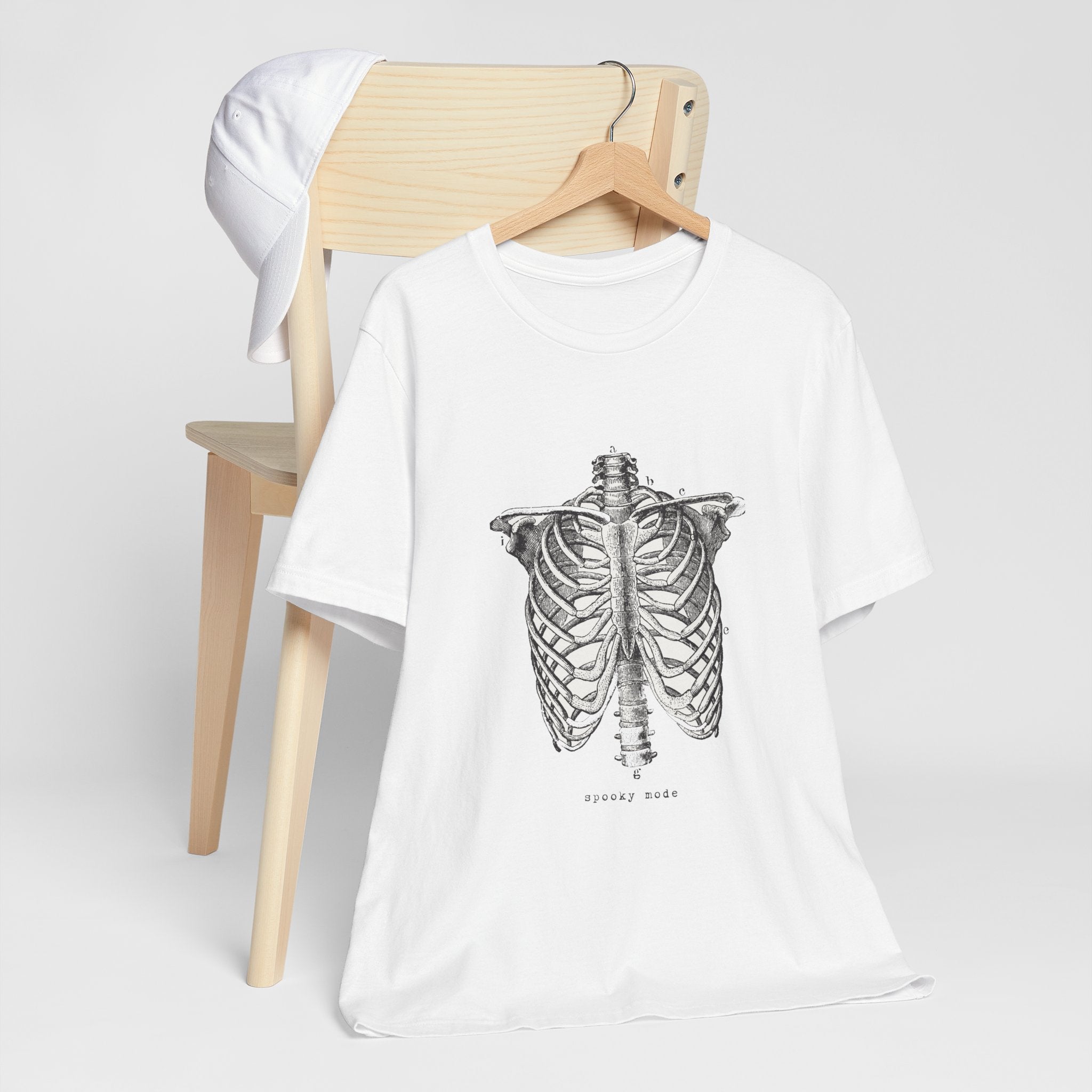 Spooky Mode Skeleton Rib Cage Round Neck Unisex T-Shirt