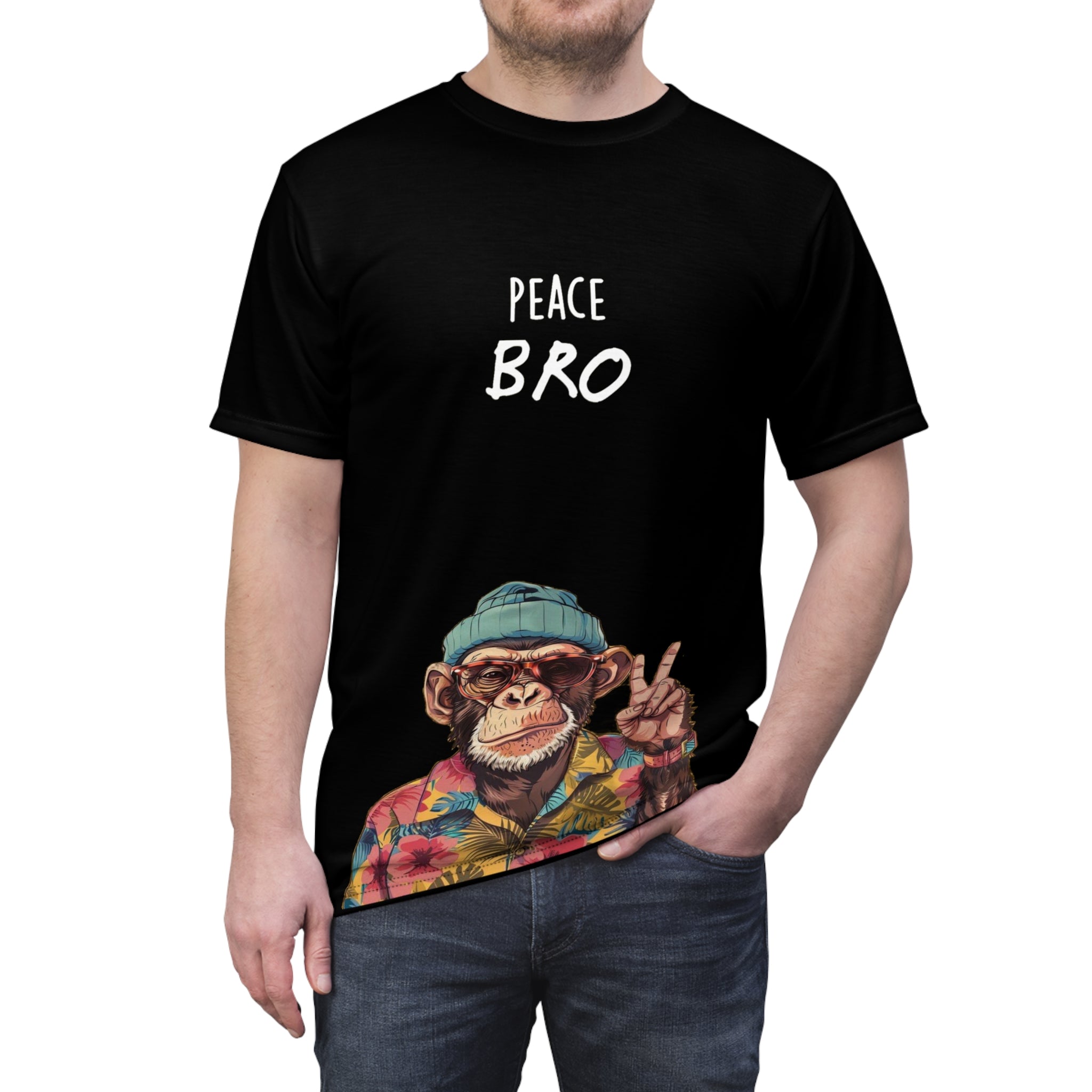 Peace Bro Monkey Graphic T-Shirt