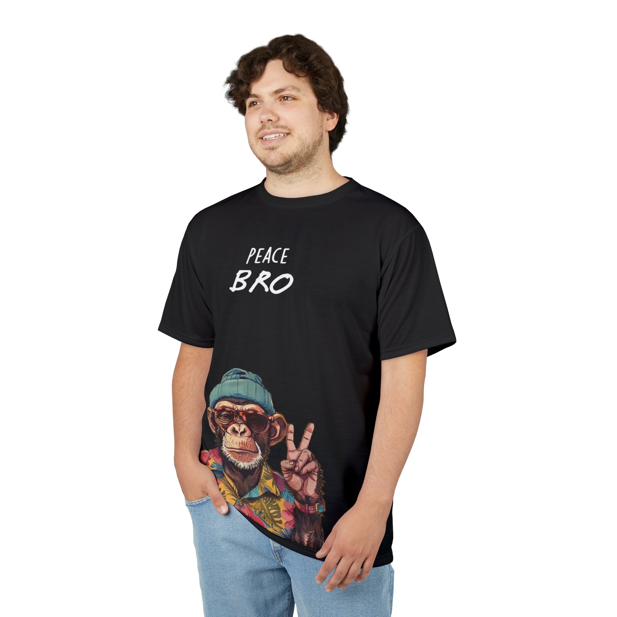 Peace Bro Monkey Graphic T-Shirt
