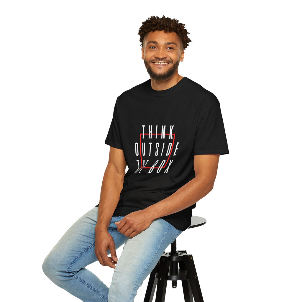 Think Outside The Box Round Neck Unisex T-Shirt