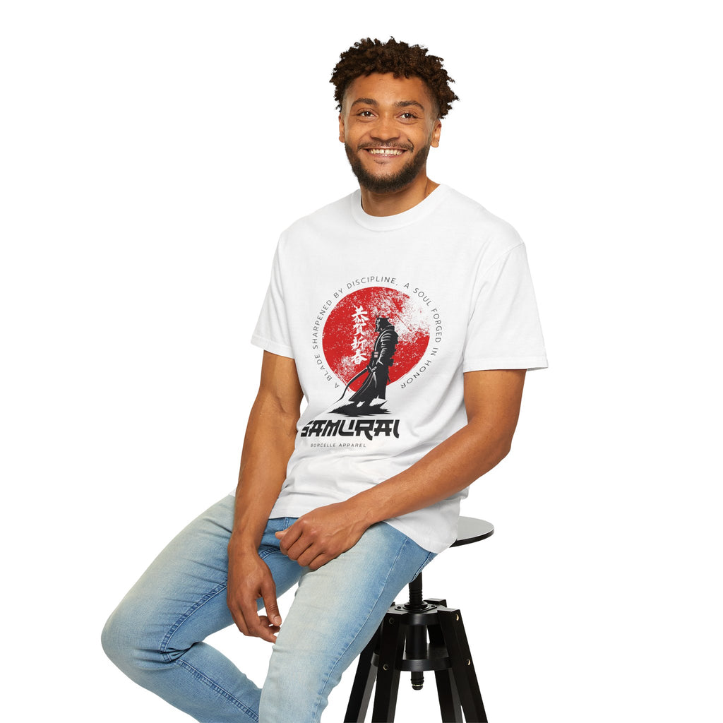Samurai Rising Sun Round Neck Unisex T-Shirt