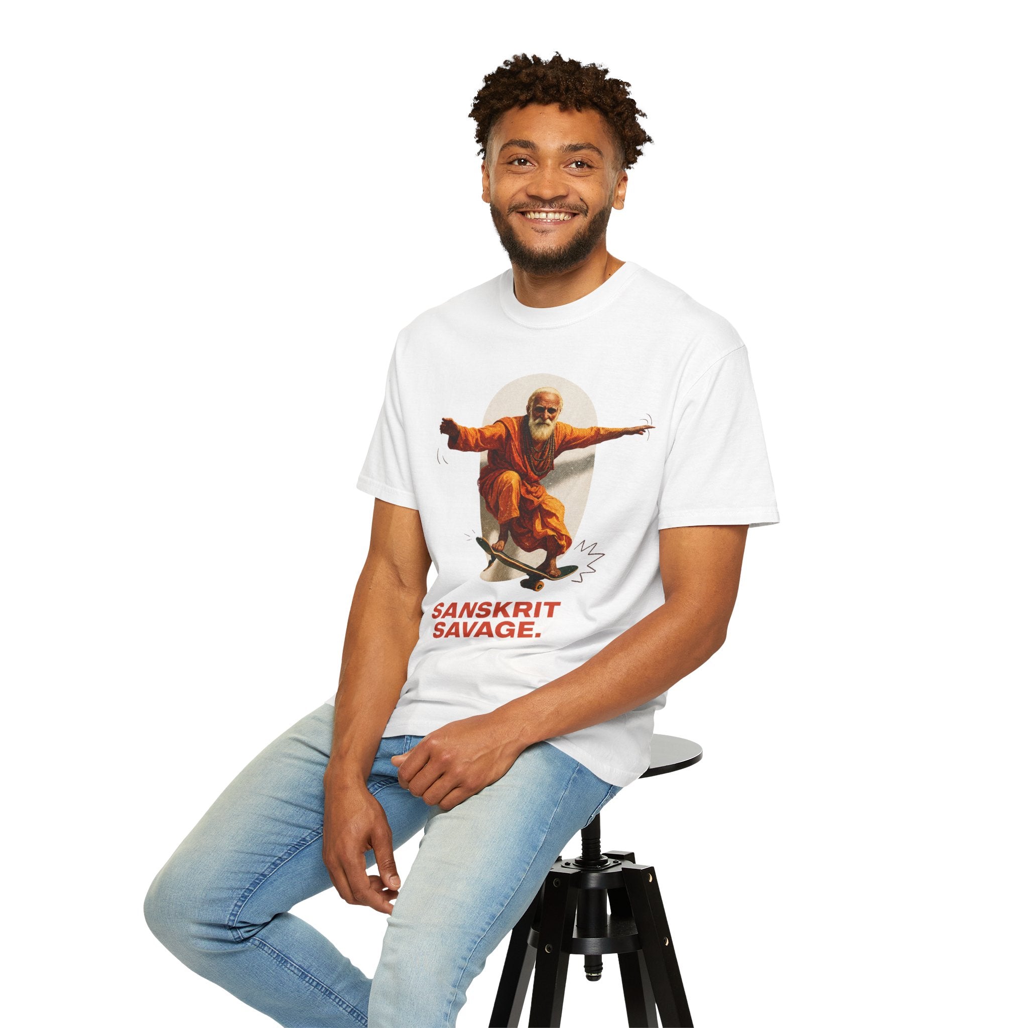 Sanskrit Savage™ Skate Monk Graphic T-Shirt
