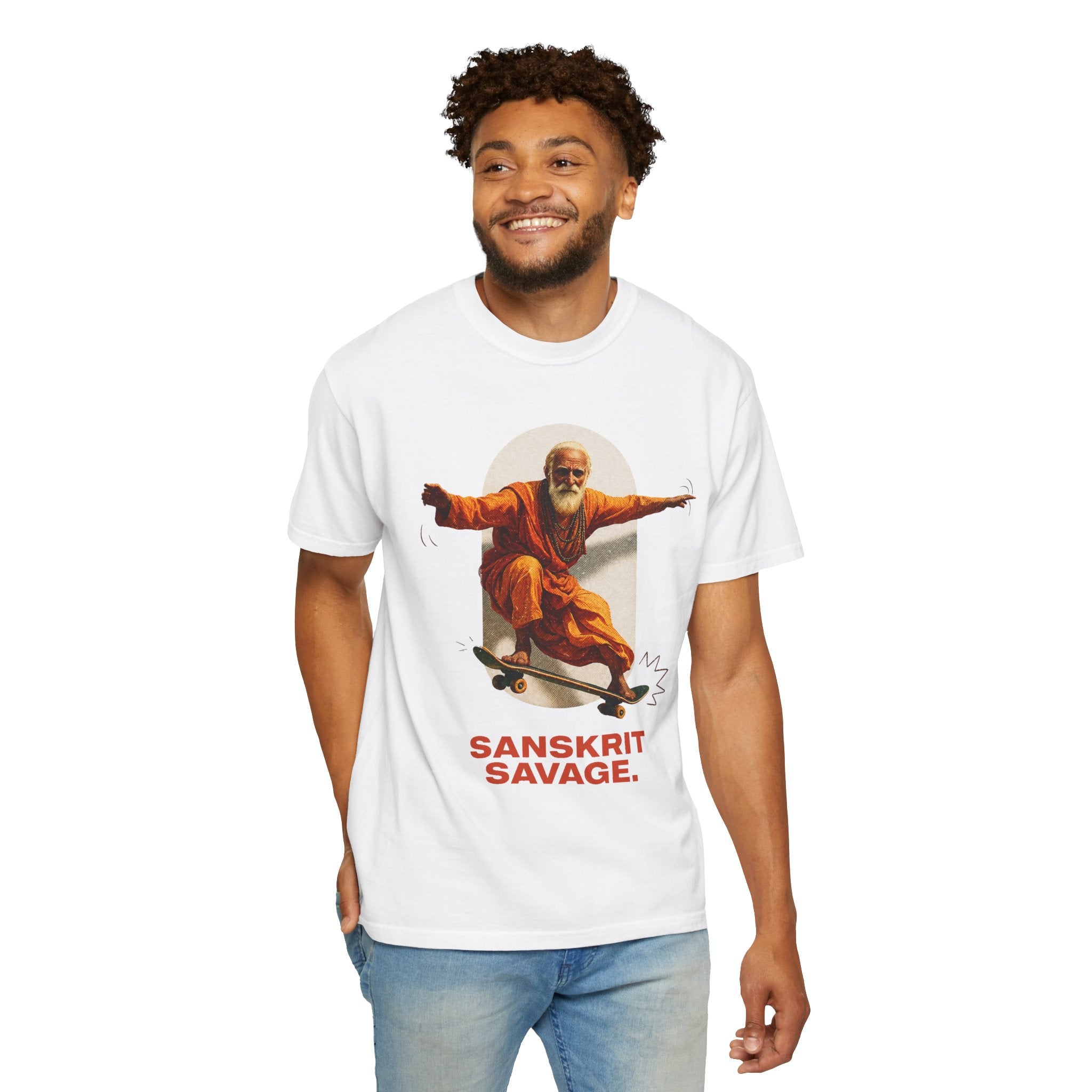 Sanskrit Savage™ Skate Monk Graphic T-Shirt