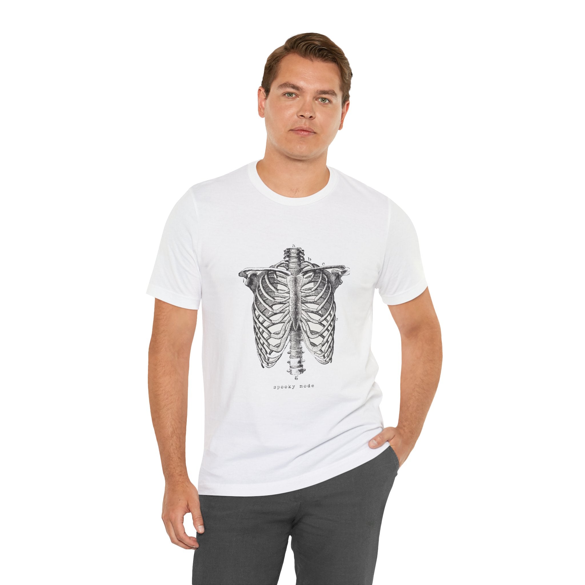 Spooky Mode Skeleton Rib Cage Round Neck Unisex T-Shirt